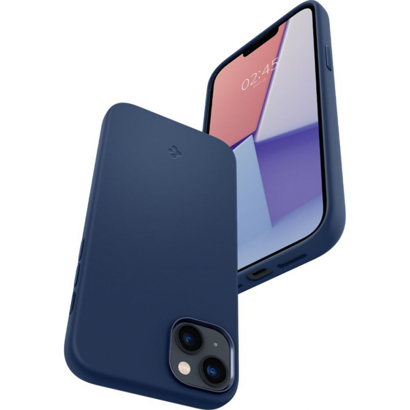 Capa MagSafe Spigen Silicone Fit Mag (ACS04921) para Apple iPhone 14 Plus / 15 Plus, azul-marinho
