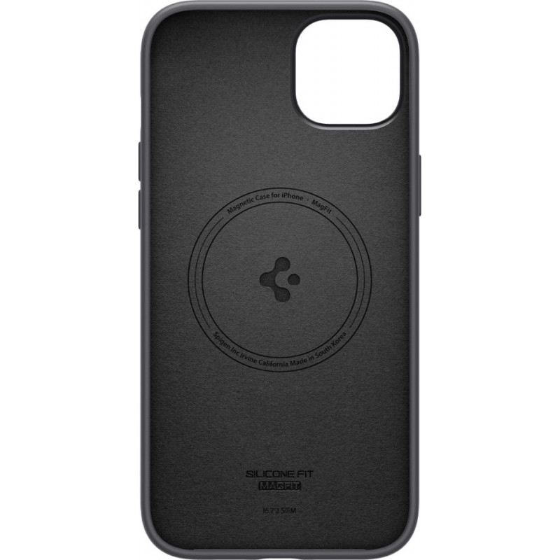 Capa MagSafe Spigen Silicone Fit Mag (ACS04920) para Apple iPhone 14 Plus / 15 Plus, preta