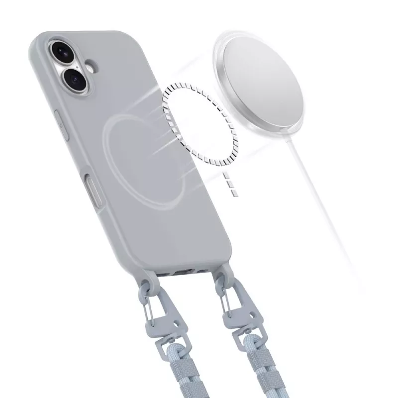 Capa MagSafe Tech-Protect MagNecklace 26328-0 para Apple iPhone 16, cinzento