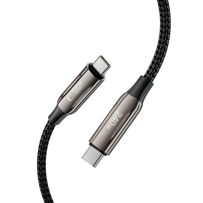 Cabo USB-C / USB-C Tech-Protect UB10T Ultraboost PD240W/QC4.0, 100 cm, preto