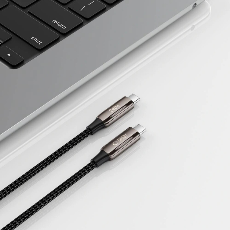 Cabo Tech-Protect UB10T Ultraboost USB-C / USB-C PD240W/QC4.0, 200 cm, preto