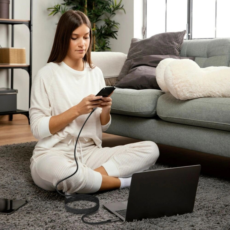 Cabo Tech-Protect UB10T Ultraboost USB-C / USB-C PD240W/QC4.0, 200 cm, preto