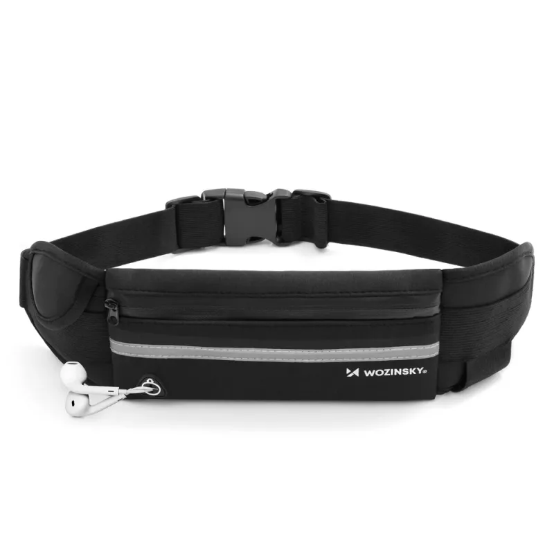 Cinto de corrida expansível Wozinsky WRBBK1, preto