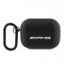Capa Mercedes-AMG AMAP2SLWK Leather Big Logo para Apple AirPods Pro 2 (2022/2023), preta, logótipo branco