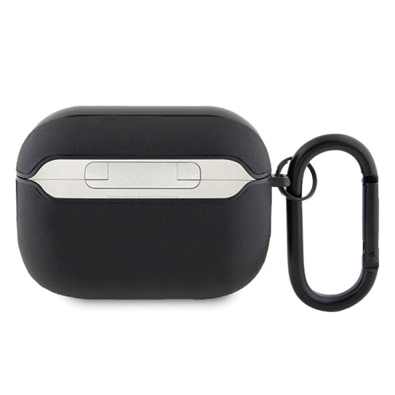 Capa Mercedes-AMG AMAP2SLWK Leather Big Logo para Apple AirPods Pro 2 (2022/2023), preta, logótipo branco
