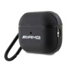 Capa Mercedes-AMG AMAP2SLWK Leather Big Logo para Apple AirPods Pro 2 (2022/2023), preta, logótipo branco