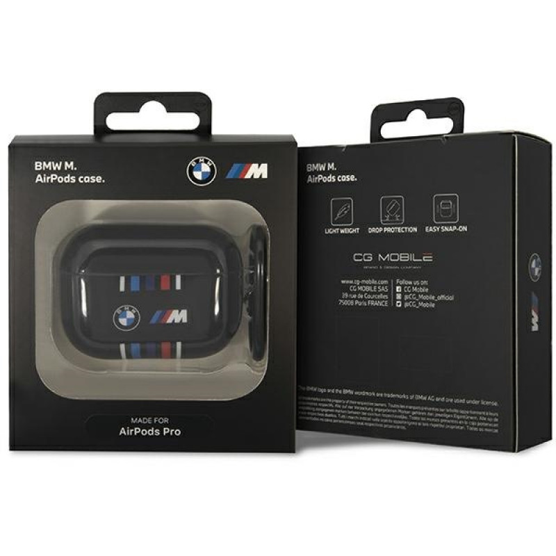 Capa BMW BMAP22SWTK para Apple AirPods Pro, Multiple Colored Lines, preta