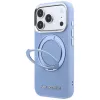 Capa MagSafe Karl Lagerfeld Ring Stand 360 Saffiano Classic Logo para Apple iPhone 18 Pro Max / 17 Pro Max, azul-claro (KF003176)