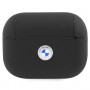 Capa Signature BMW BMAP2SSLBK para Apple AirPods Pro 2 (2022/2023), preta, pele genuína, logótipo prateado