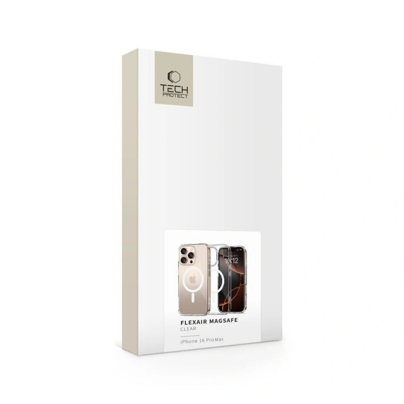 Capa Tech-Protect Flexair MagSafe para Apple iPhone 16 Pro Max, Transparente