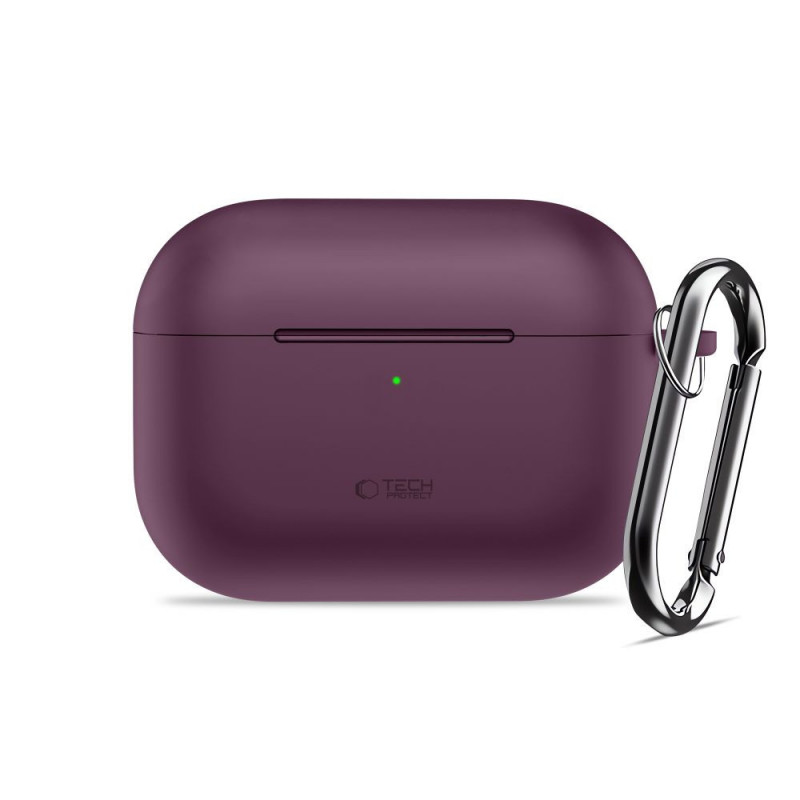 Capa para estojo de carregamento Tech-Protect Silicone Hook THP6103 Apple AirPods Pro 3, bordô