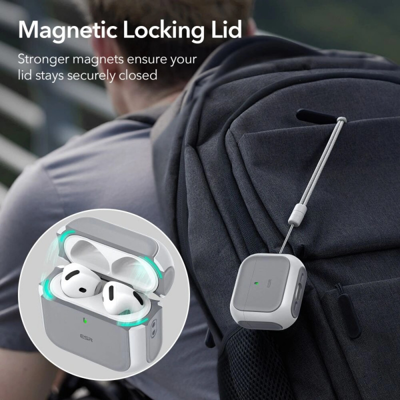 Capa ESR Orbit HaloLock MagSafe para Apple AirPods 4, branca