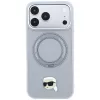 Capa MagSafe Karl Lagerfeld with Ring Stand 360 Karl Head Pin para Apple iPhone 18 Pro / 17 Pro, cinzento (KF003235)