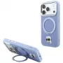 Capa MagSafe Karl Lagerfeld with Ring Stand 360 Karl Head Pin para Apple iPhone 18 Pro Max / 17 Pro Max, azul-claro (KF003238)