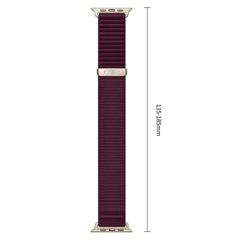 Pulseira Tech-Protect Nylonloop para Apple Watch 8 / 9 / 10 / 11 / 12 / SE / Ultra 44/45/46/49 mm, Deep Burgundy