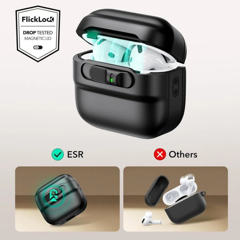 Capa ESR Pulse HaloLock MagSafe para Apple AirPods 4, preta