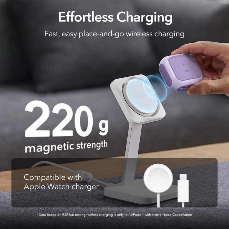Capa ESR Orbit HaloLock MagSafe para Apple AirPods 4, roxa