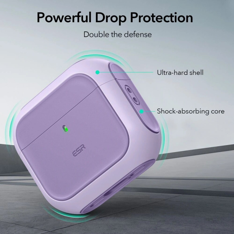 Capa ESR Orbit HaloLock MagSafe para Apple AirPods 4, roxa