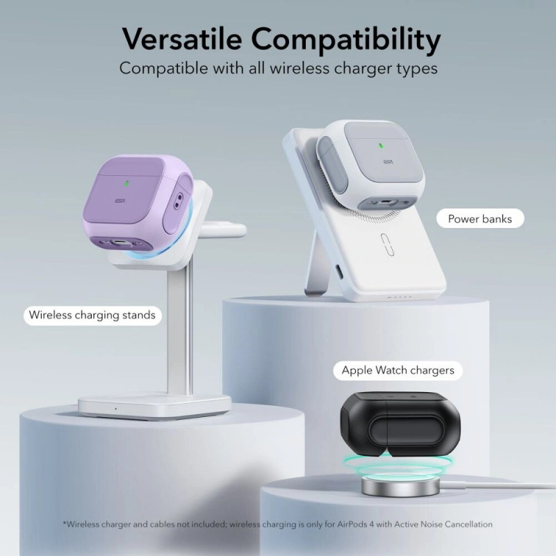 Capa ESR Orbit HaloLock MagSafe para Apple AirPods 4, roxa