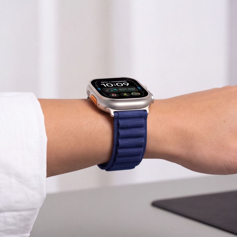 Pulseira Tech-Protect Nylon Pro para Apple Watch 8 / 9 / 10 / 11 / 12 / SE / Ultra 44/45/46/49 mm, azul-marinho