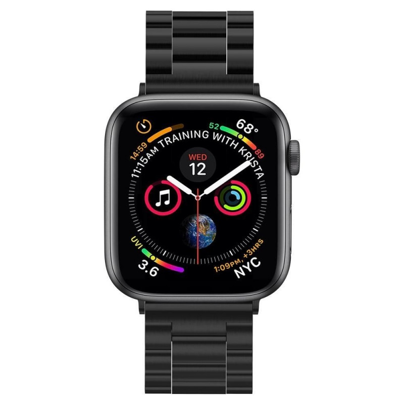 Pulseira Spigen Modern Fit para Apple Watch 4/5/6/7/SE/8/9/Ultra 44/45/49 mm, aço inoxidável, preta
