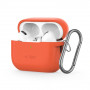 Capa com gancho em silicone Tech-Protect para Apple AirPods Pro 1 / 2, laranja néon