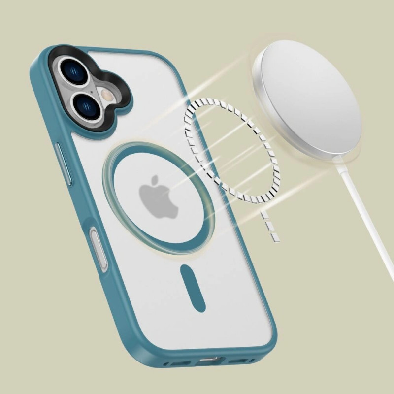 Capa MagSafe Tech-Protect MagMat para Apple iPhone 16, verde-azulado mate
