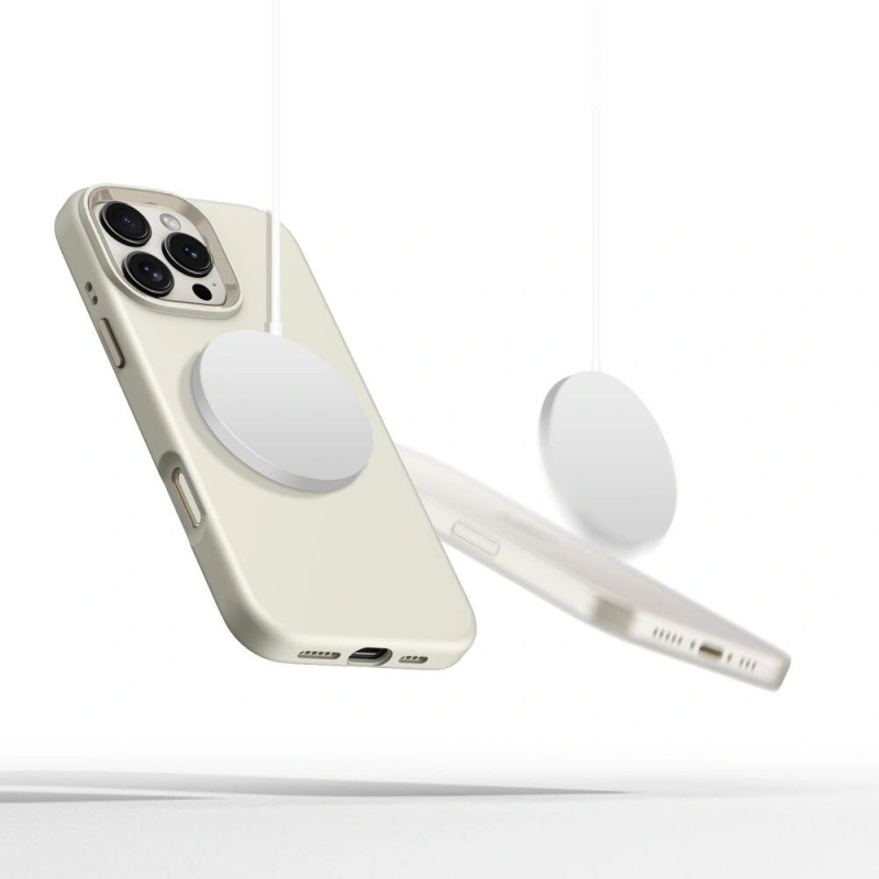 Capa Tech-Protect Silicone Pure MagSafe para Apple iPhone 16 Pro, Cosmic Latte