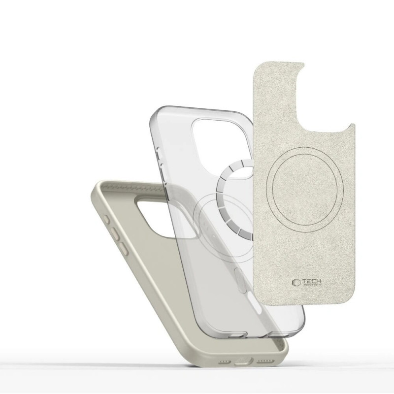 Capa Tech-Protect Silicone Pure MagSafe para Apple iPhone 16 Pro, Cosmic Latte