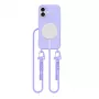 Capa MagSafe Tech-Protect Magnecklace com cordão para Apple iPhone 16, roxa