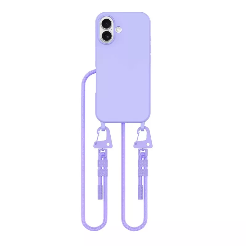 Capa MagSafe Tech-Protect Magnecklace com cordão para Apple iPhone 16, roxa