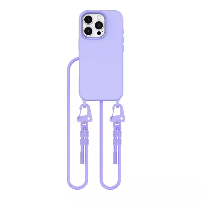 Capa MagSafe Tech-Protect Magnecklace com cordão para Apple iPhone 16 Pro, roxa