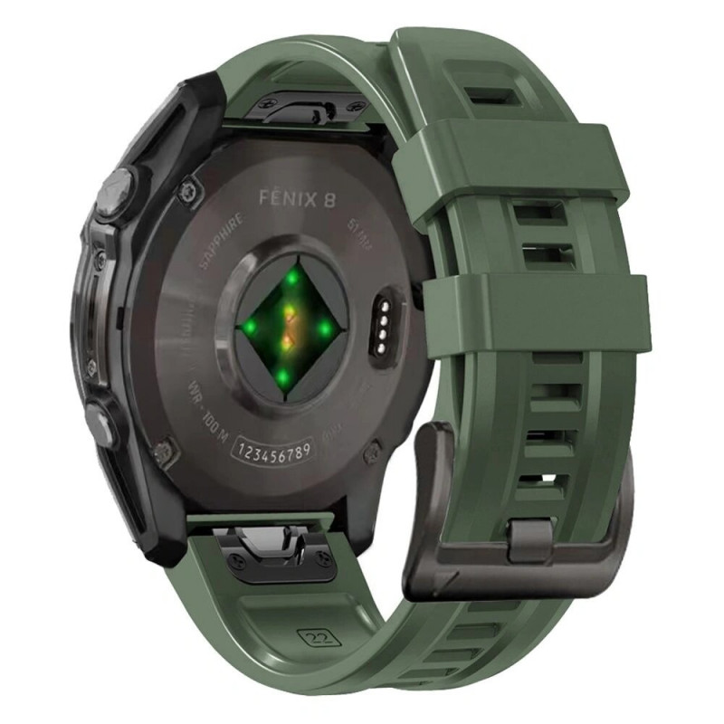 Pulseira de silicone Tech-Protect para Garmin Fenix 5S / 5S Plus / 6S / 6S Pro / 7S / 8 (43 mm), verde militar