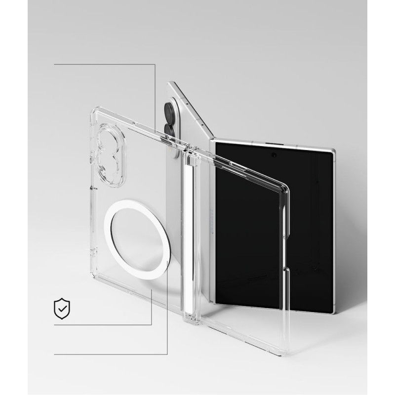 Capa Ringke Fusion Flap Magnetic MagSafe para Samsung Galaxy Z Fold 8, transparente