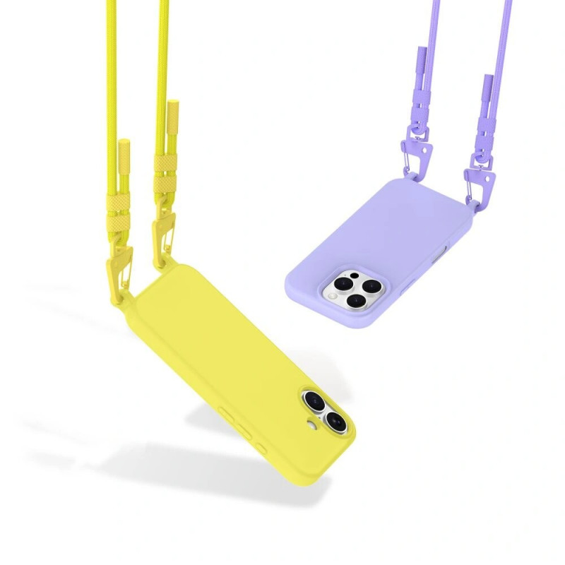 Capa MagSafe Tech-Protect Magnecklace com cordão para Apple iPhone 14, amarelo canário