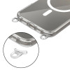 Capa Tech-Protect FlexAir Chain MagSafe para Apple iPhone 16, transparente, com cordões cinzento e rosa
