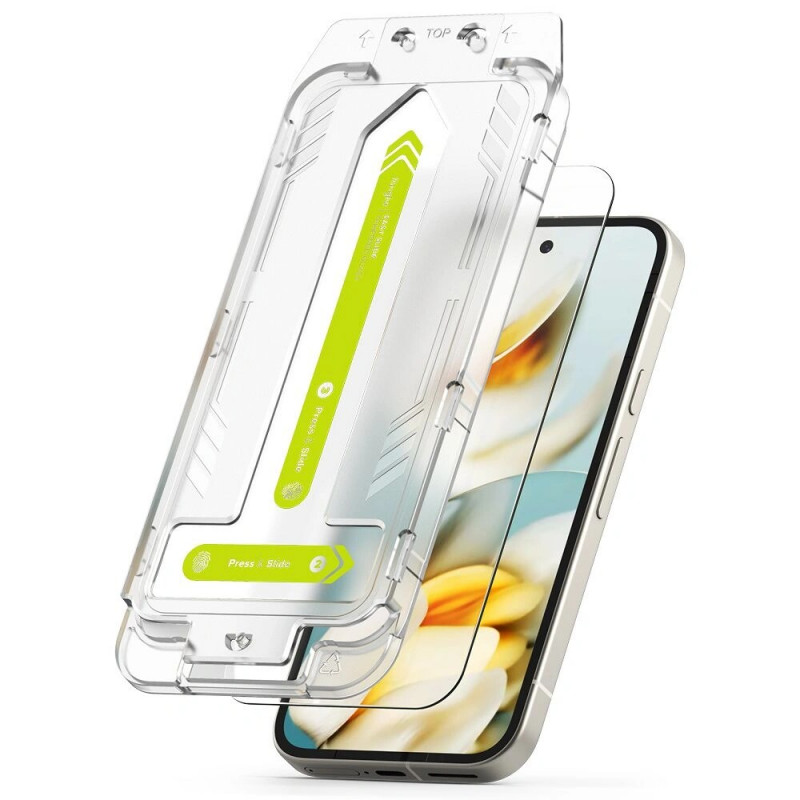 Película de vidro temperado Ringke Easy Slide para Google Pixel 9a (2 unid.), transparente