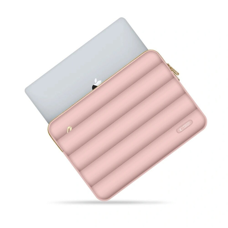 Capa Tech-Protect Puffy para portátil 13-14" com bolsa para acessórios, Dusty Rose
