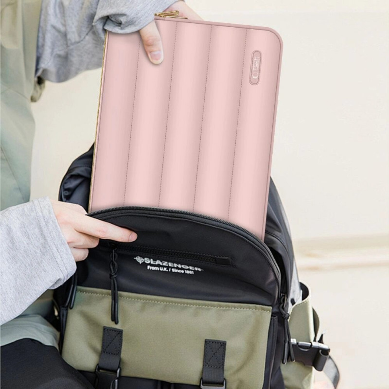 Capa Tech-Protect Puffy para portátil 13-14" com bolsa para acessórios, Dusty Rose