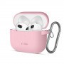 Capa Silicone Hook Tech-Protect para Apple AirPods 3 com mosquetão, rosa empoeirado