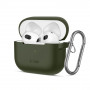Capa Tech-Protect Silicone Hook para Apple AirPods 3 com mosquetão, verde-oliva