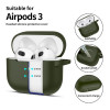 Capa Tech-Protect Silicone Hook para Apple AirPods 3 com mosquetão, verde-oliva