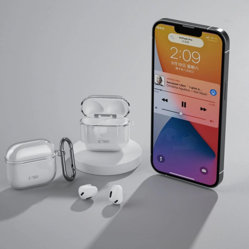 Capa Tech-Protect Flexair para Apple AirPods 4, transparente