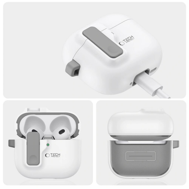 Capa Tech-Protect Slim Hook para Apple AirPods 4, Branca