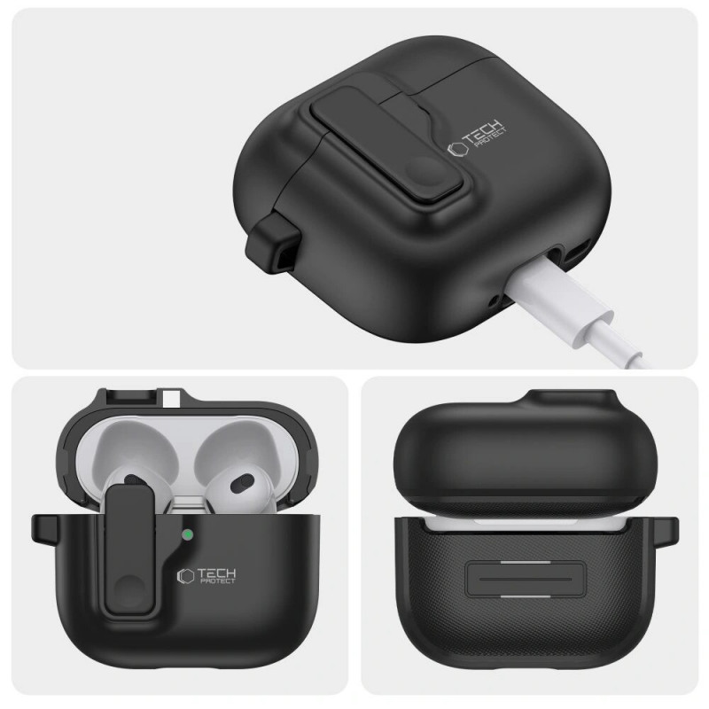 Capa Tech-Protect Slim Hook para Apple AirPods 4, preta