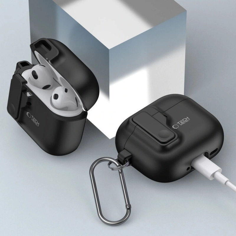 Capa Tech-Protect Slim Hook para Apple AirPods 4, preta