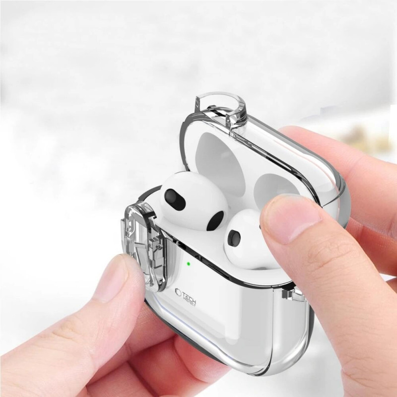 Capa Tech-Protect Slim Hook para Apple AirPods 4, transparente