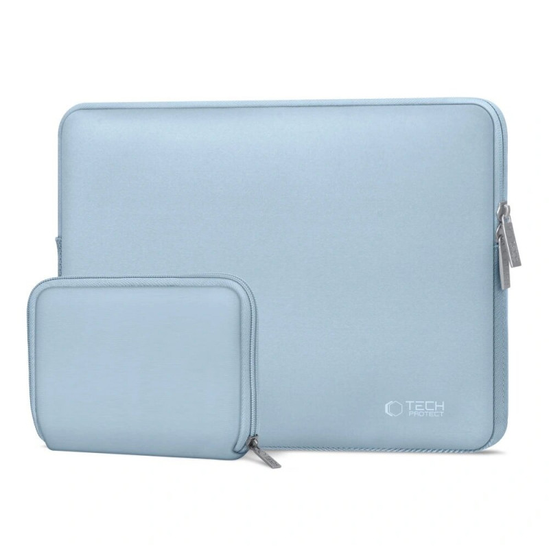 Capa Tech-Protect NeoSlim para portátil 13-14" com bolsa de acessórios, Winter Blue