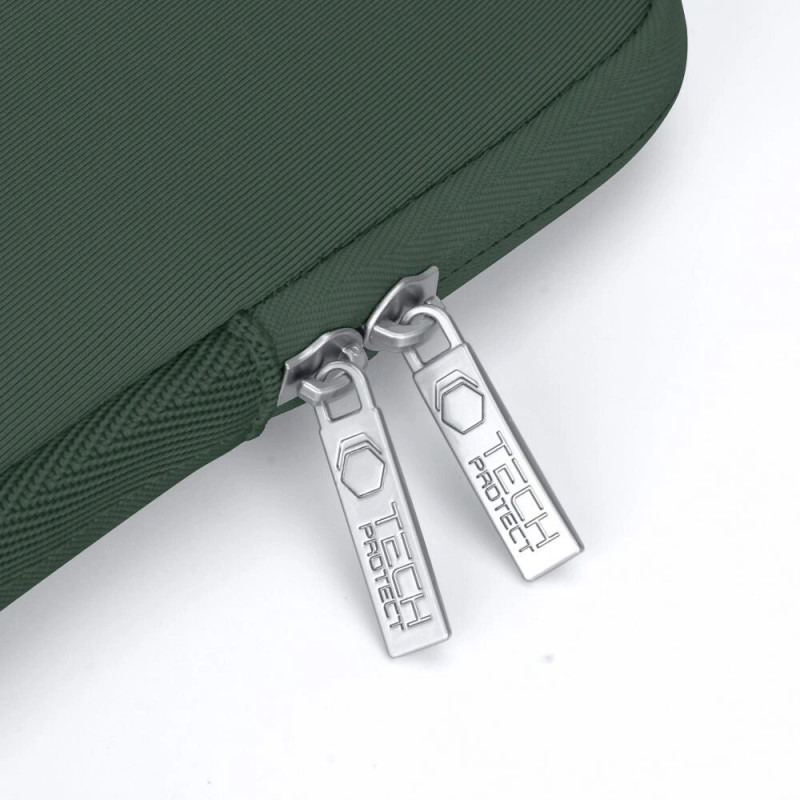 Capa Tech-Protect NeoSlim para portátil 13-14" com bolsa de acessórios, Midnight Green