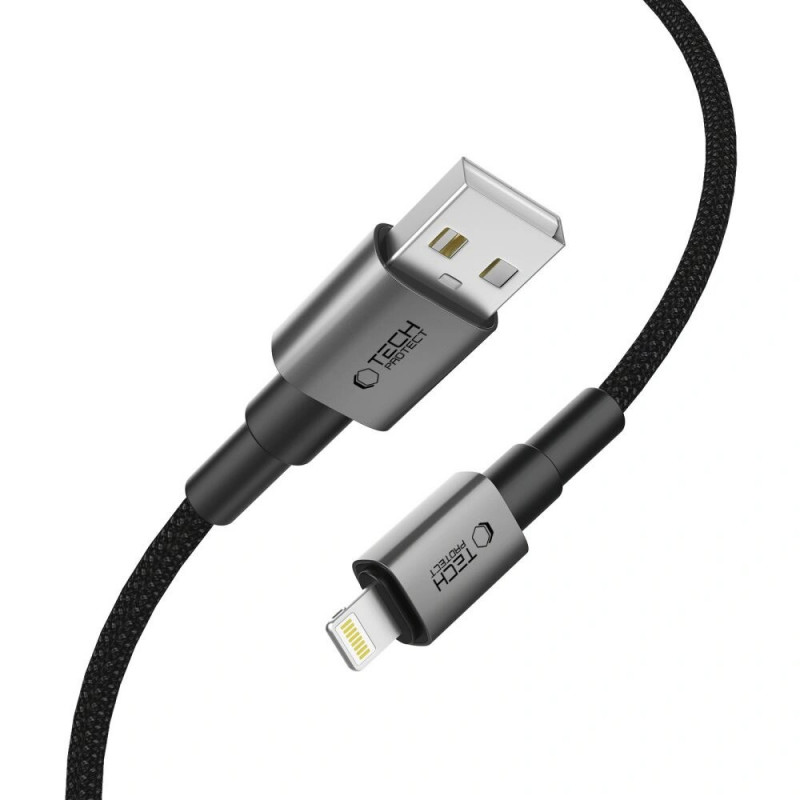 Cabo Tech-Protect Ultraboost DNA USB-A / Lightning 15W/2.4A 100 cm, cinzento ferro | DistriNode